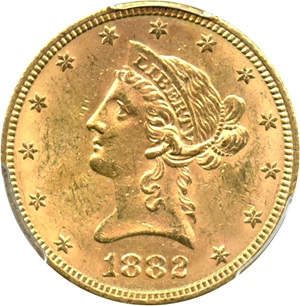image for: 1882-S $10 PCGS MS62