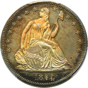 image for: 1864 50c PCGS Proof 64
