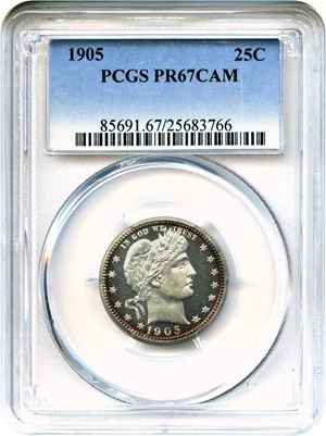 image for: 1905 25c PCGS Proof 67 CAM