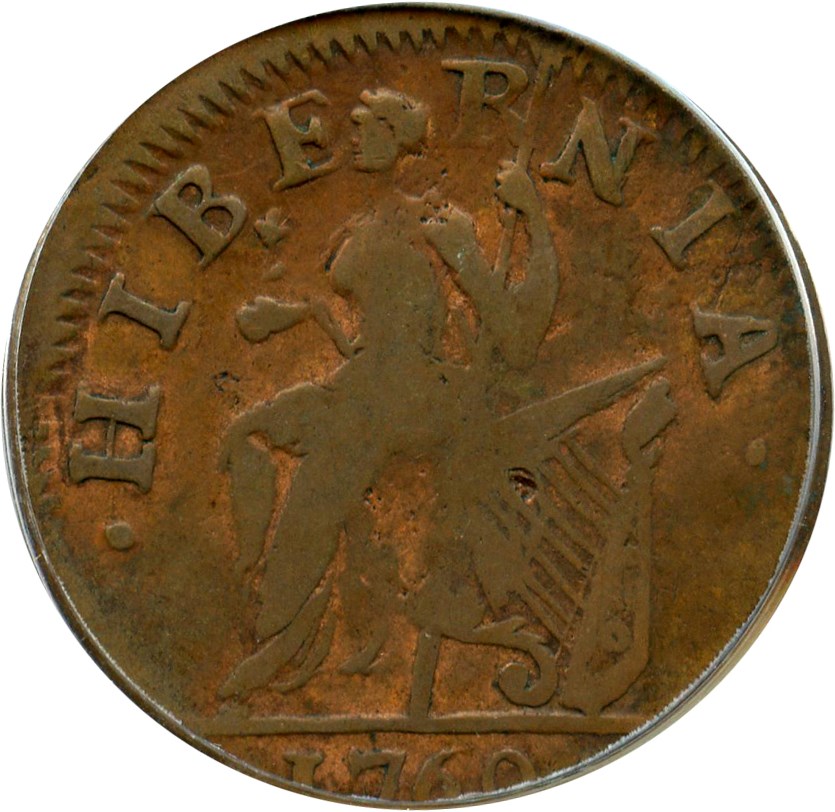image for: 1760 Voce Populi Halfpenny PCGS VF25 BN (VOOE)