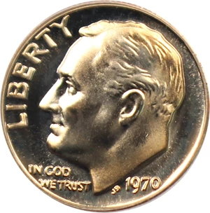 image for: 1970 No S 10c PCGS Proof 68