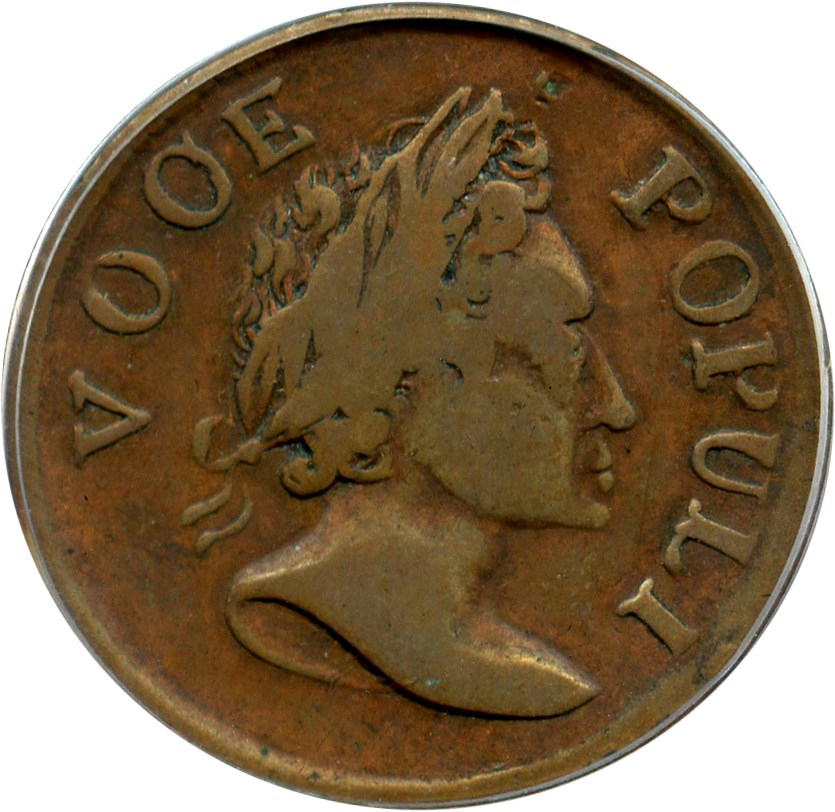 image for: 1760 Voce Populi Halfpenny PCGS VF25 BN (VOOE)