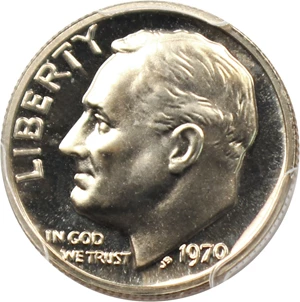 image for: 1970 No S 10c PCGS Proof 67