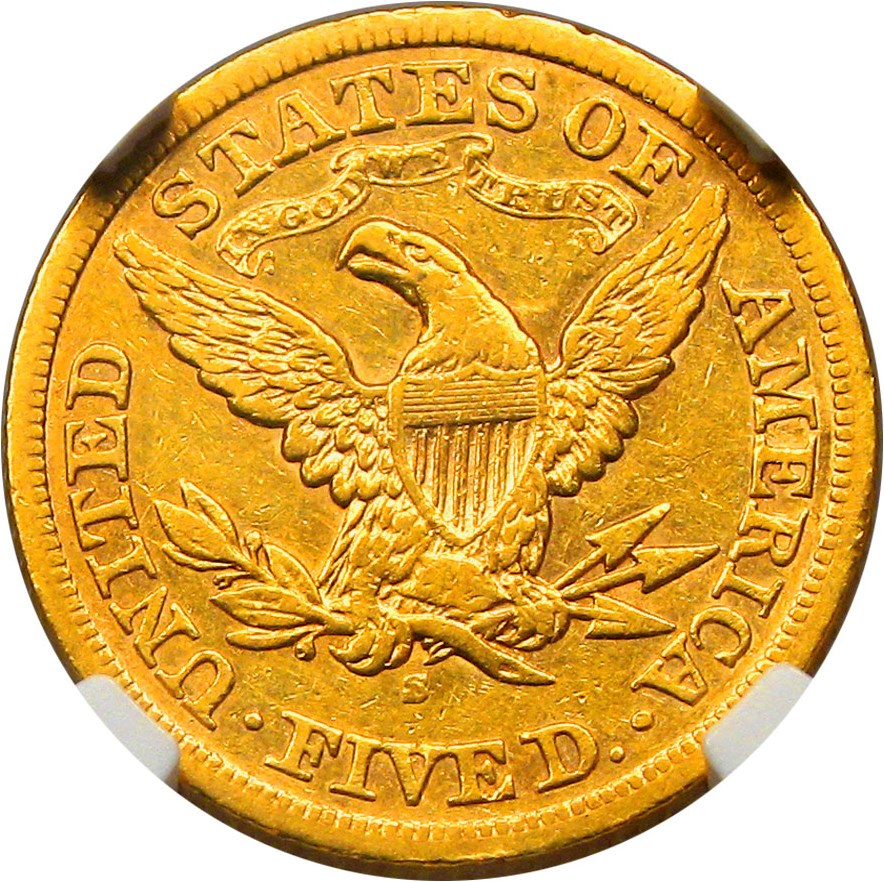 image for: 1870-S $5 NGC XF40 