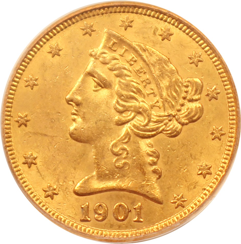 image for: 1901/0-S $5 PCGS MS62