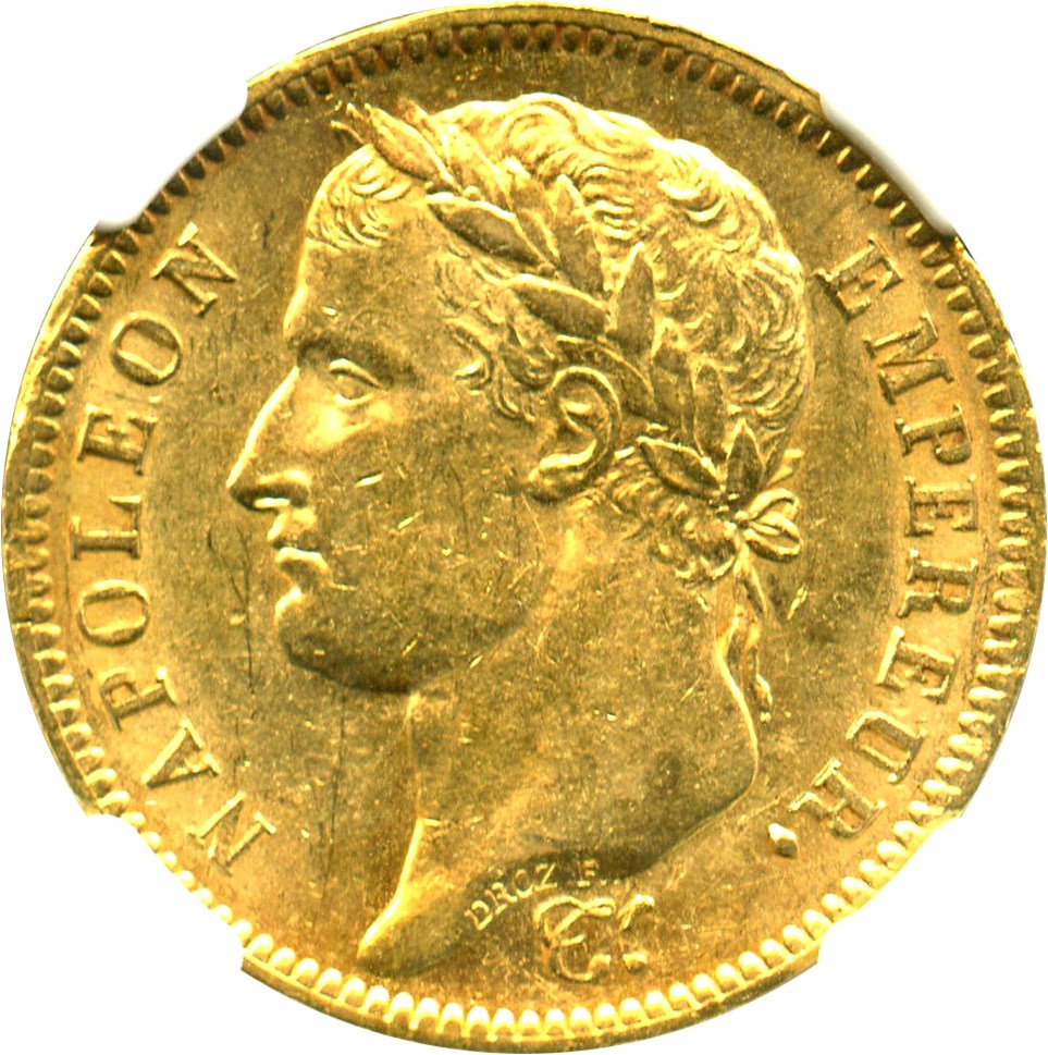image for: France: 1812-A Gold 40 Franc NGC MS61 (KM-696.1)