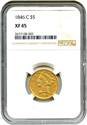 image for: 1846-C $5 NGC XF45