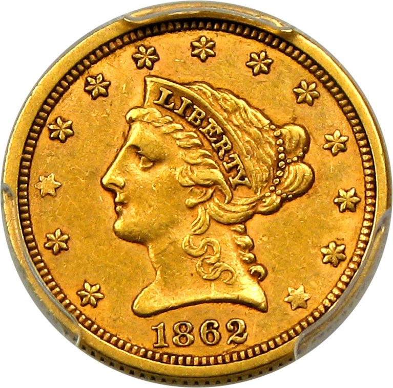 image for: 1862/1 $2 1/2 PCGS AU53