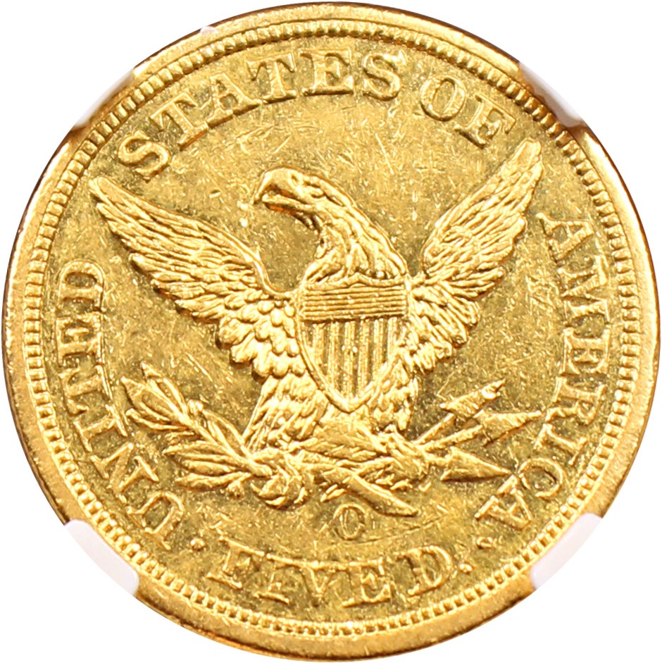 image for: 1857-O $5 NGC AU55