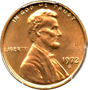 image for: 1972-S 1c PCGS MS66 RD