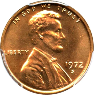 image for: 1972-S 1c PCGS MS66 RD