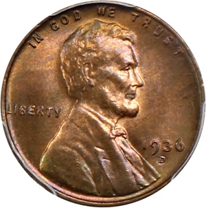 image for: 1936-D 1c PCGS MS66 RB - No Reserve!