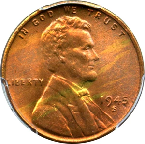 image for: 1945-S 1c PCGS MS65 RB