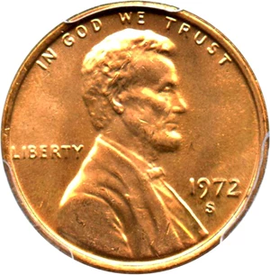 image for: 1972-S 1c PCGS MS66 RD
