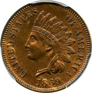 image for: 1869 1c PCGS MS64 RB