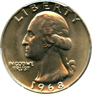 image for: 1968 25c PCGS MS67