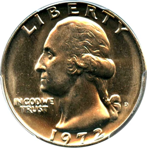 image for: 1972-D 25c PCGS MS67