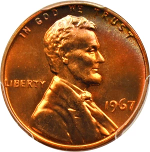 image for: 1967 1c PCGS MS67 RD (Special Mint Set)