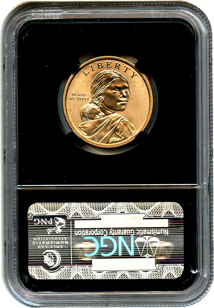 image for: 2014-D Sac $1 NGC MS69 (Enhanced Finish, Native Hospitality)