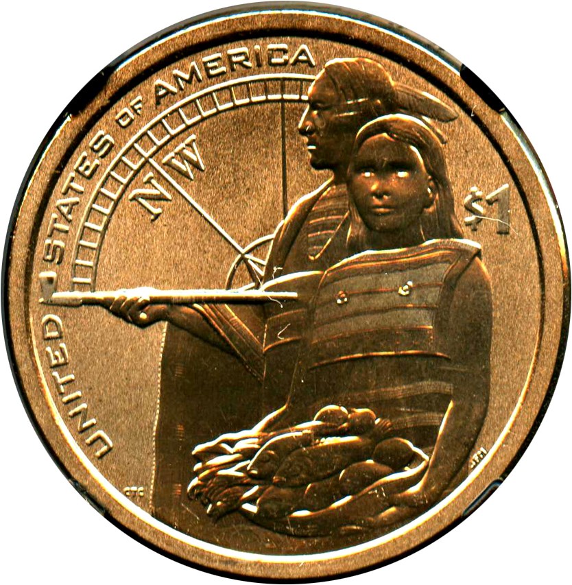 image for: 2014-D Sac $1 NGC MS69 (Enhanced Finish, Native Hospitality)