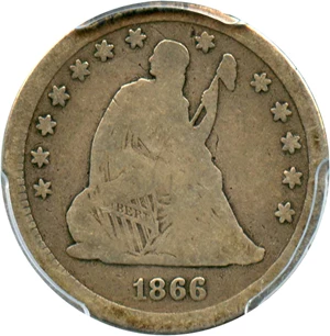 image for: 1866-S 25c PCGS/CAC Good-06