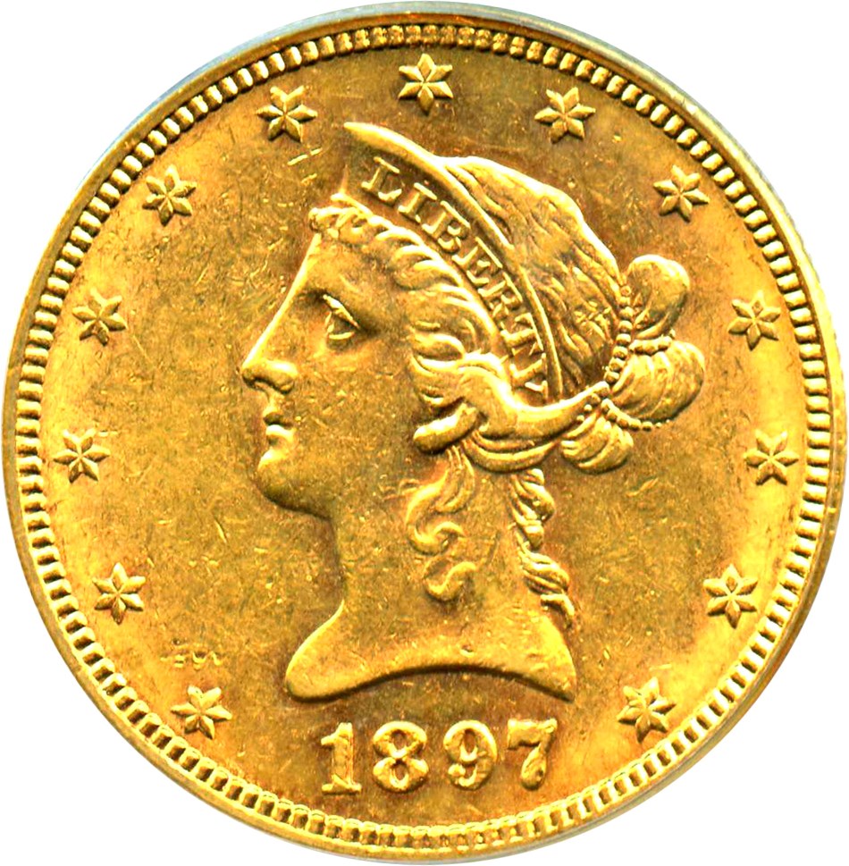 image for: 1897-S $10 PCGS AU50 (OGH)
