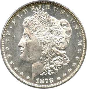 image for: 1878 7TF $1 PCGS MS63 DMPL (Reverse of 1878)