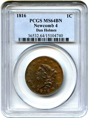 image for: 1816 1c PCGS MS64 BN (Newcomb 4)