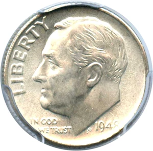 image for: 1948-S 10c PCGS MS67 FB
