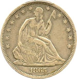 image for: 1865-S 50c PCGS VF30 - No Reserve!