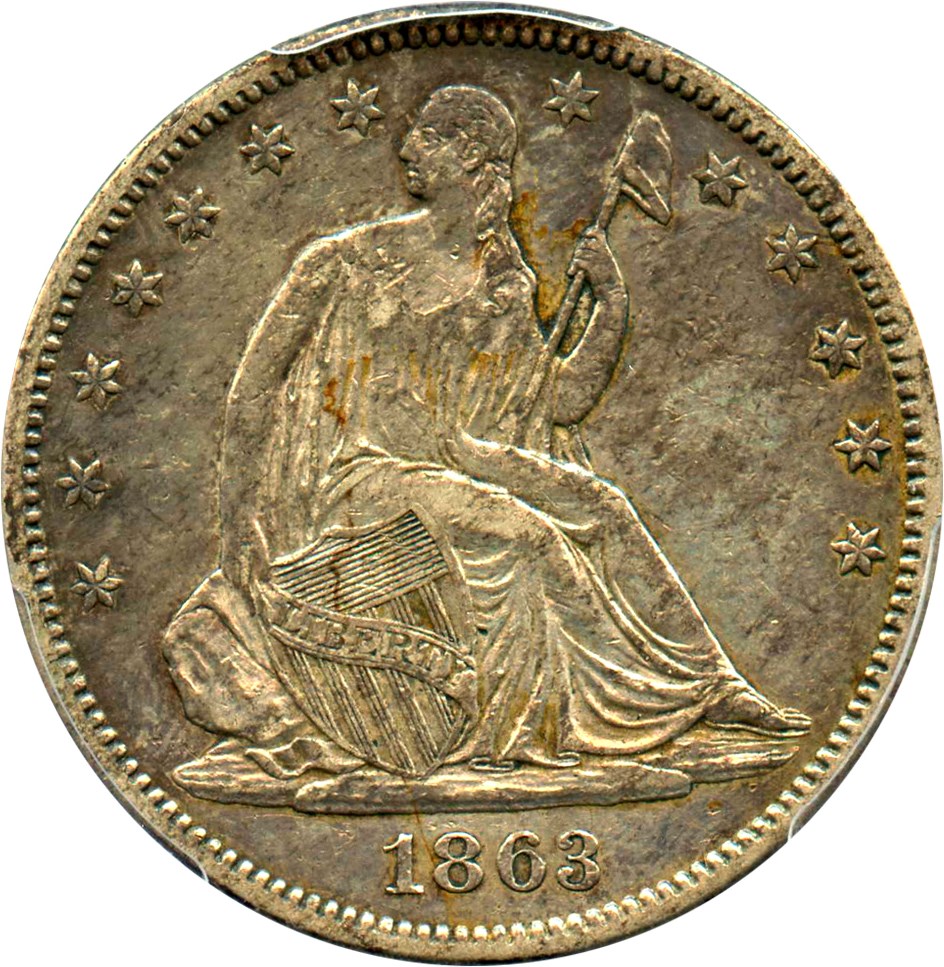image for: 1863 50c PCGS XF40 - No Reserve!