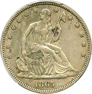 image for: 1865-S 50c PCGS XF45 - No Reserve!