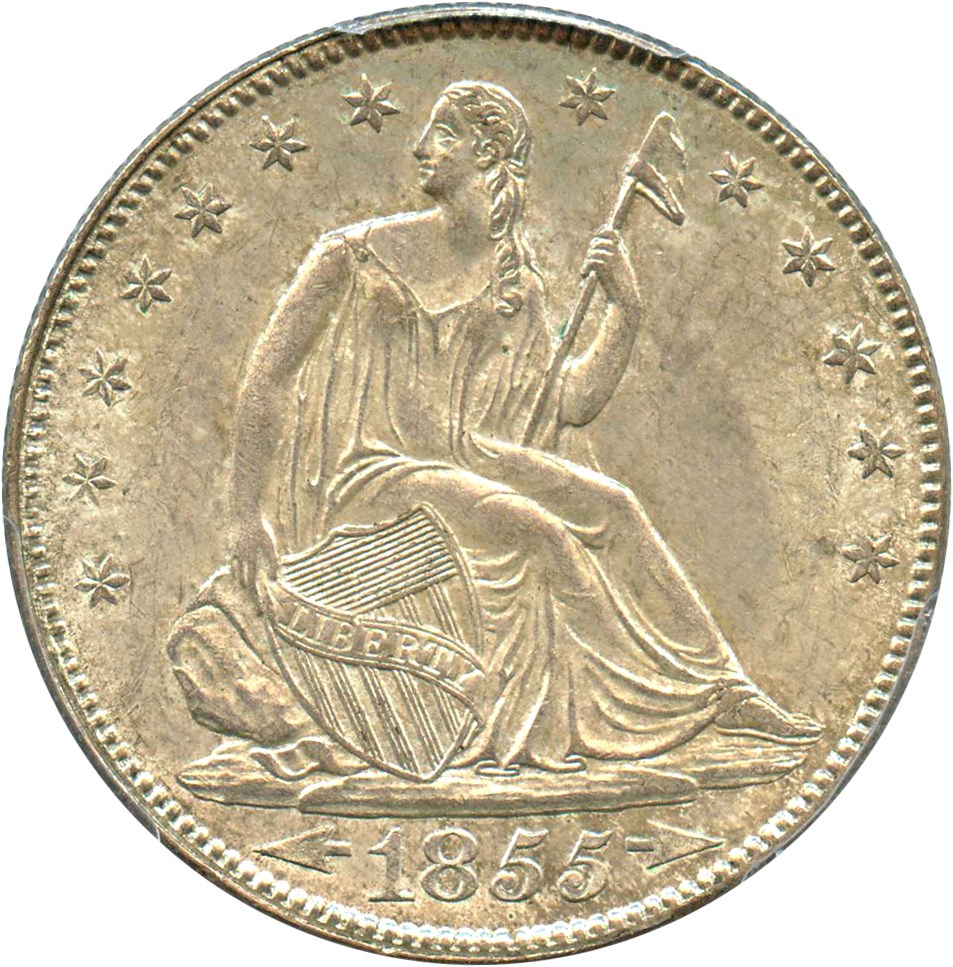 image for: 1855 50c PCGS/CAC MS64 (Arrows)