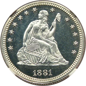 image for: 1881 25c NGC Proof 65 CAM