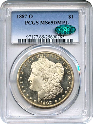 image for: 1887-O $1 PCGS/CAC MS65 DMPL