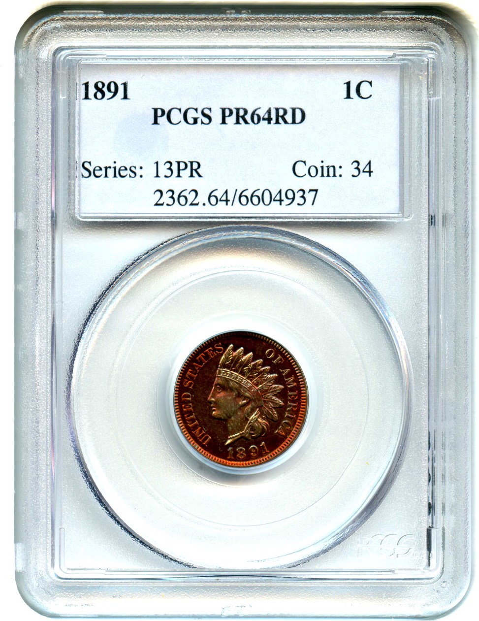 image for: 1891 1c PCGS Proof 64 RD