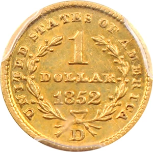 image for: 1852-D G$1 PCGS AU55 - Vault Value!
