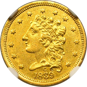 image for: 1839-C $2 1/2 NGC AU53