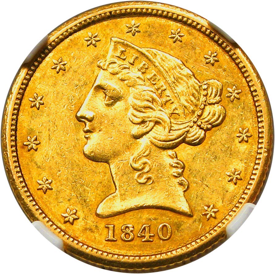 image for: 1840 $5 NGC AU58