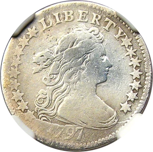 image for: 1797 10c NGC VF Details (Scratched, Repaired, 16 Stars)