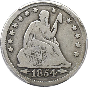 image for: 1854-O 25c PCGS F12 (Arrows, Huge O)