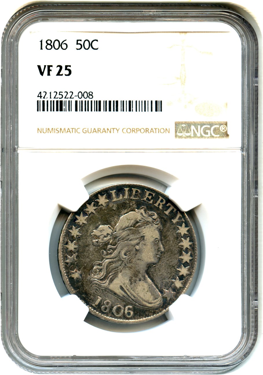 image for: 1806 50c NGC VF25 (Knob 6, Large Stars)