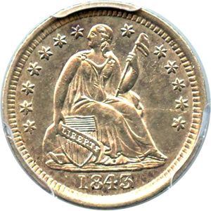 image for: 1843 H10c PCGS AU58