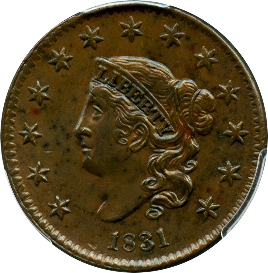 image for: 1831 1c PCGS AU55 BN (Large Letters)