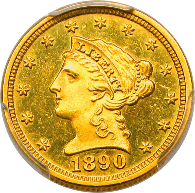 image for: 1890 $2 1/2 PCGS Proof 63 DCAM