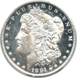 image for: 1891-S $1 PCGS/CAC MS64 PL