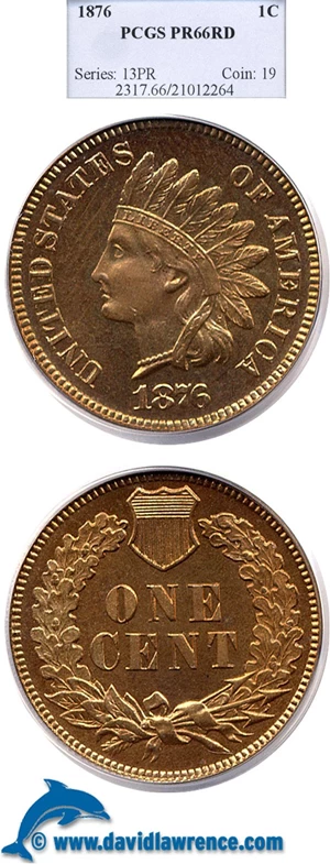 image for: 1876 1c PCGS Proof 66 RD
