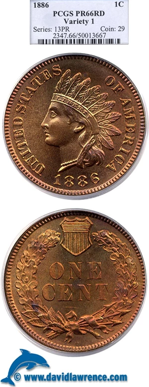image for: 1886 1c PCGS Proof 66 RD