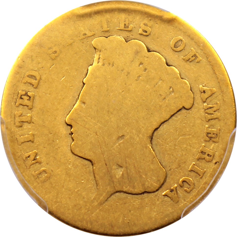 image for: 1857-S $3 PCGS AG-03