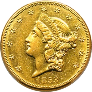 image for: 1853-O $20 PCGS AU55